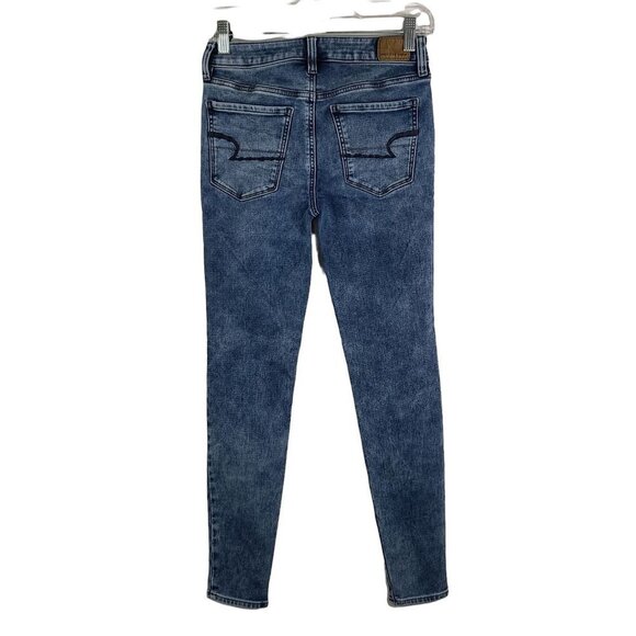 American Eagle Hi-Rise Jegging Distressed Ripped Knee Size 4 - Picture 7 of 7